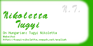 nikoletta tugyi business card